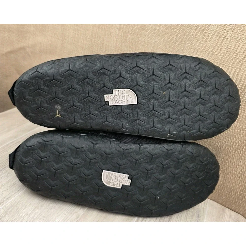 The North Face Mens Grey Black Nuptse  Mule Corduroy Goose Down Slippers Size 12